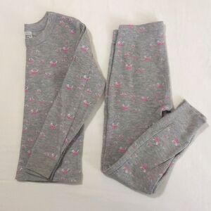 athletic works thermal waffle knit matching base layer pajamas set size XS girls